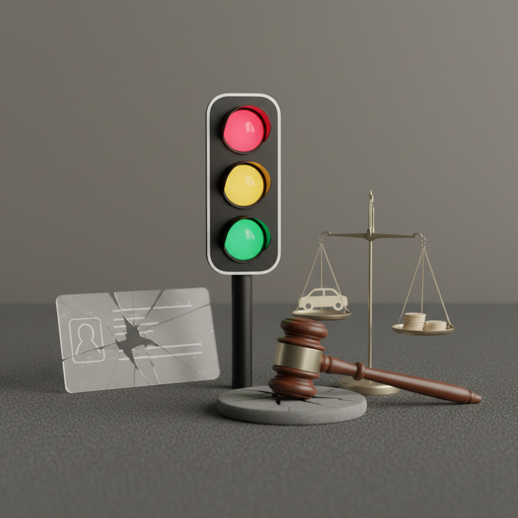 Pravažiavau per raudoną: baudos ir kada atimamos teisės